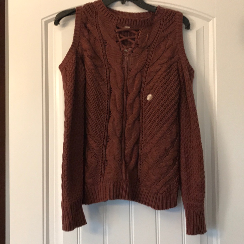 Cold shoulder sweater